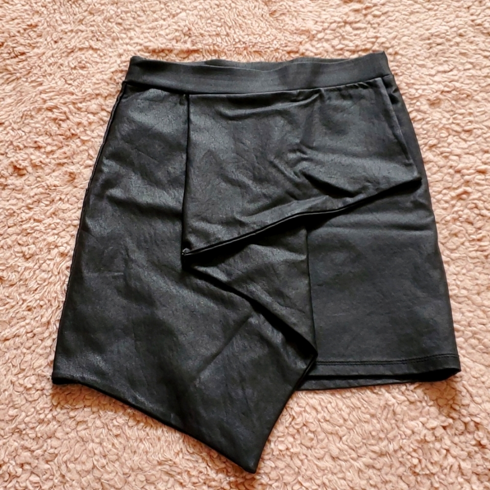 Sexy Pleather Black Mini Skirt
